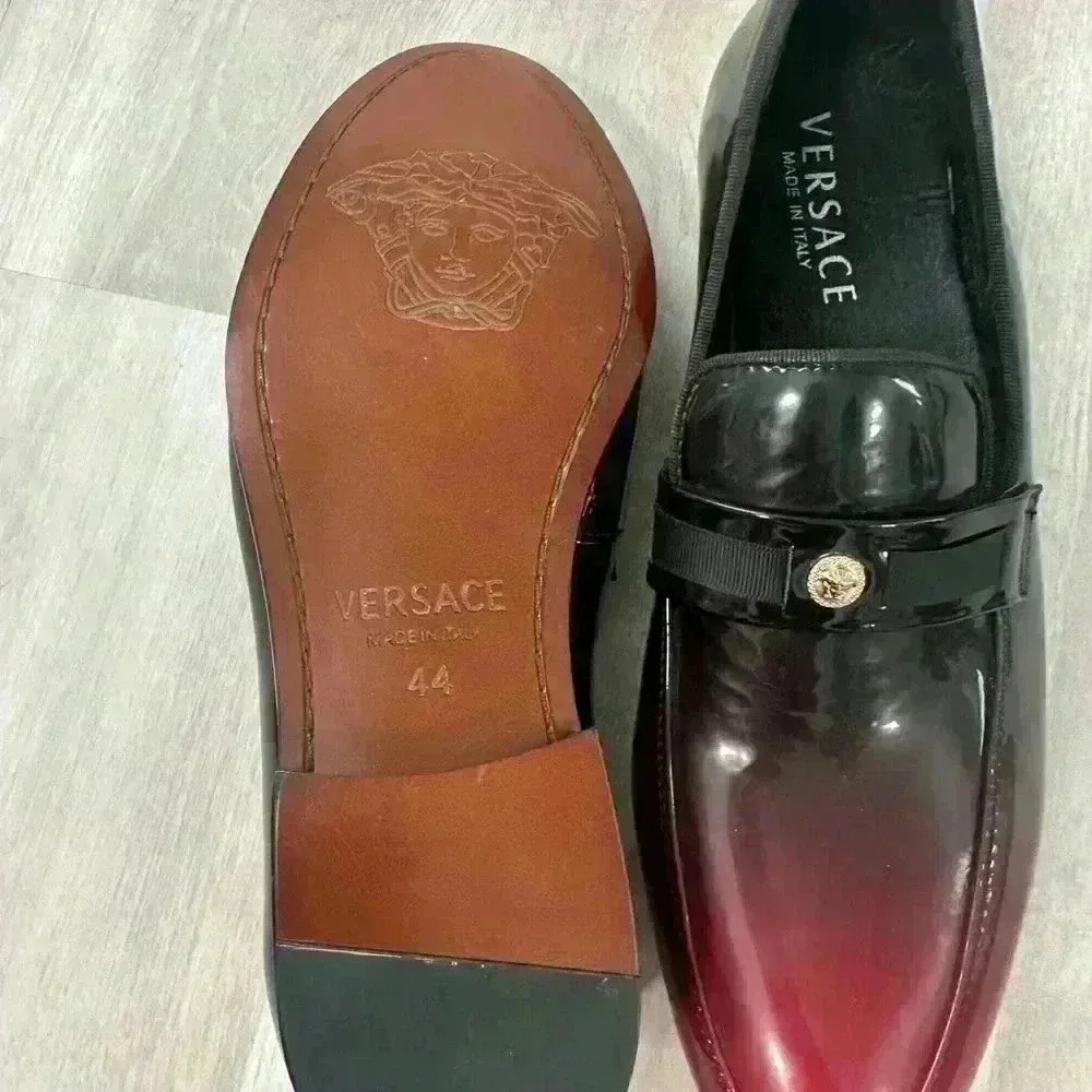 Versace Men's‎ Patent Leather Ombre Loafers Dress Shoes Made in Italy Size 44
